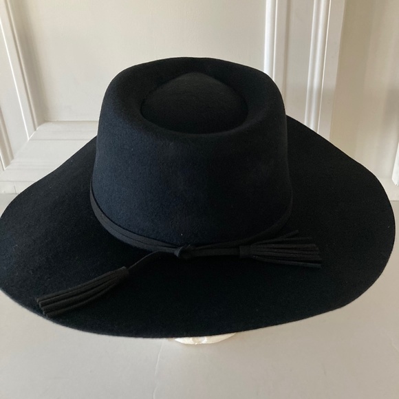 NWT Anthropologie Tasseled Wool Rancher Western Black Hat - Picture 8 of 11